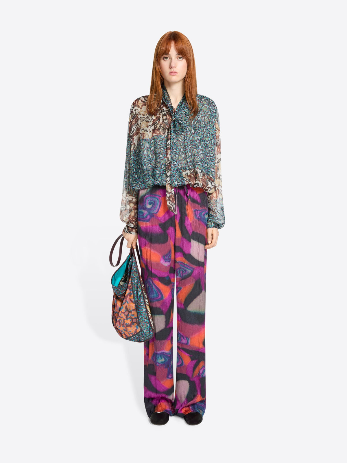 Elasticated Moirﾨﾦ Pants