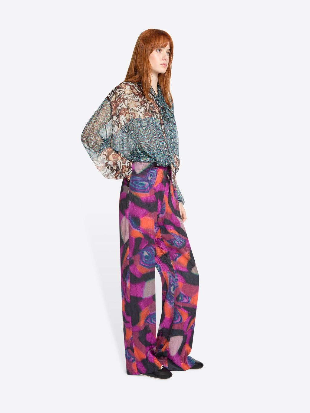 Elasticated Moirﾨﾦ Pants